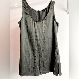 Women’s Tank Top, S, Grayish-Brown, Sleeveless, Silk Blend, NWT, Naked Zebra